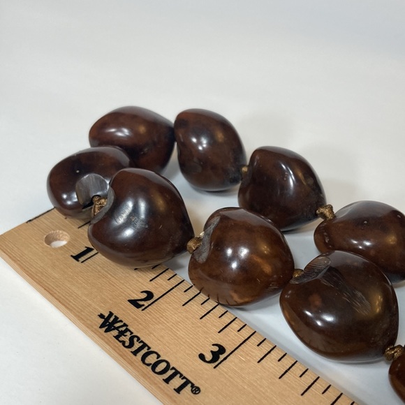 36" Long Kukui Nut Necklace Hawaii Wedding Lei Luau Brown - Picture 5 of 9